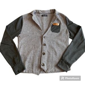 Riveriemo Womens Blazer Jacket Lightweight Herringbone Pocket Gray V-Neck